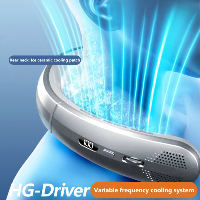 Portable Hanging Bladeless Neck Fan with LED Display