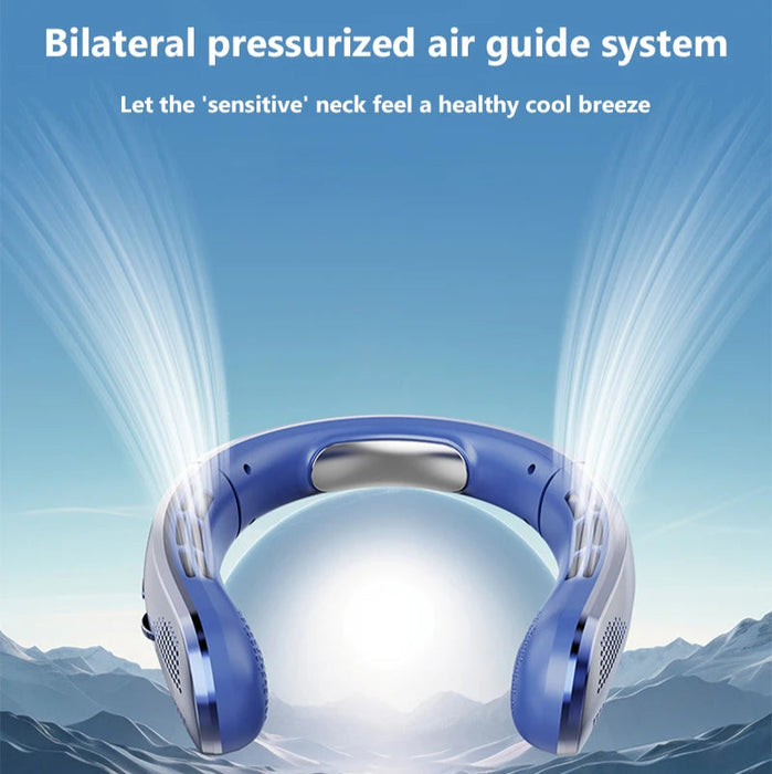 Portable Hanging Bladeless Neck Fan with LED Display
