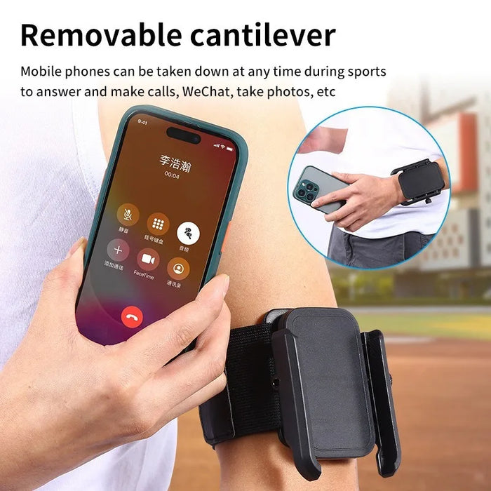 Wrist Armband Phone Holder with Adjustable Strap and 360° Rotation