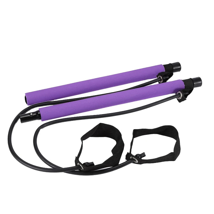 Multifunctional Pilates Bar with Resistance Bands for Home Fitness